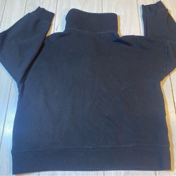 VS PINK Fleece Quarter-Zip Sweatshirt in Black Size Large - Picture 3 of 7
